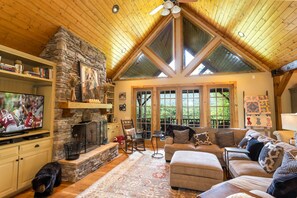 TV, caminetto, lettore DVD