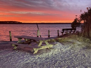 Beach nearby, sun loungers