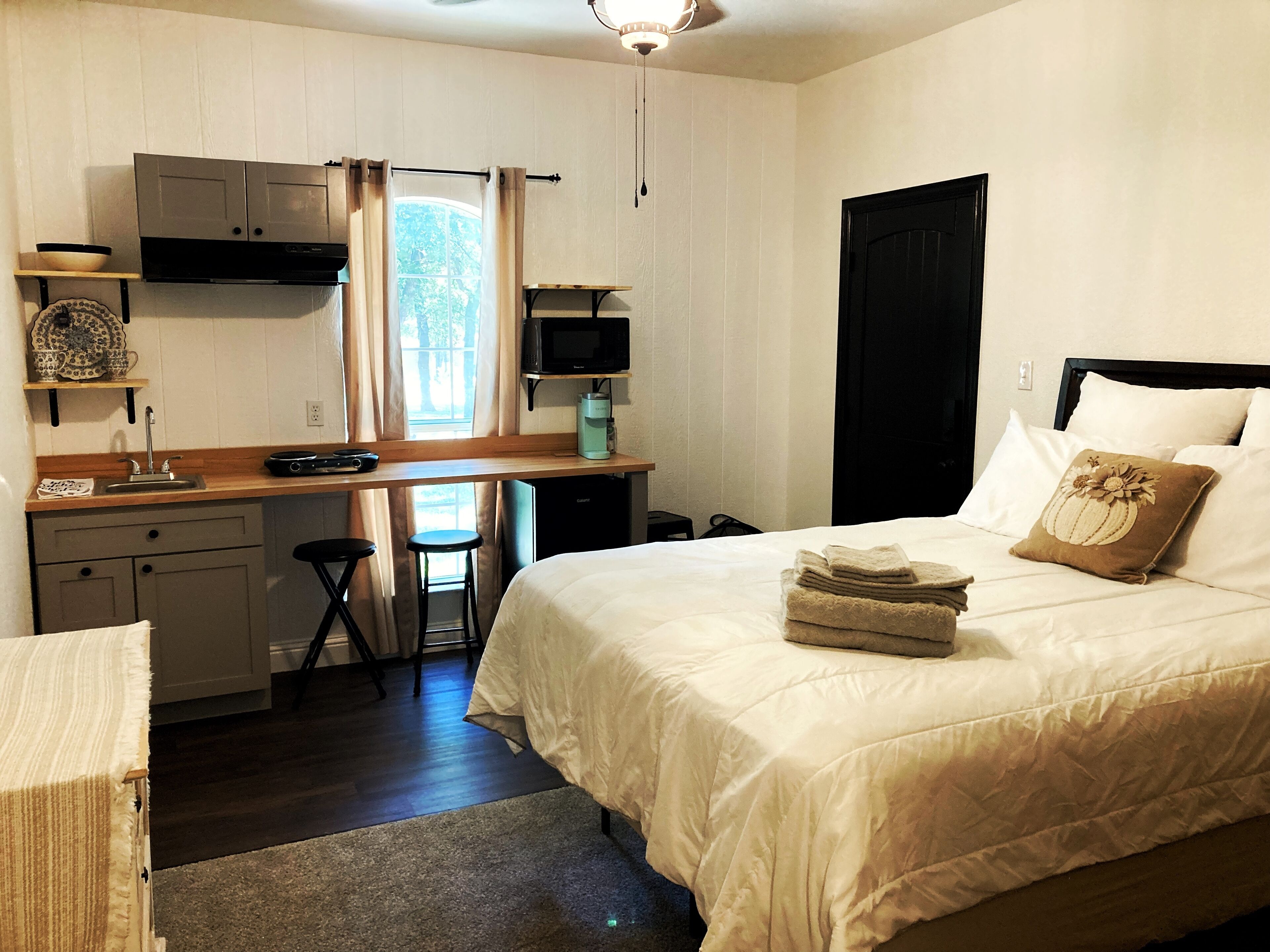 Cozy bedroom located in the country