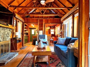 Living area - Charming Cabin Retreat-5 Minutes from Town-Dogs OK! (Idyllwild-Pine Cove)