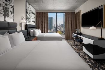 City Room, 2 Queen Beds, Accessible, City View (Roll-In Shower) | City view at Hotel Fraye Nashville, Curio Collection By Hilton