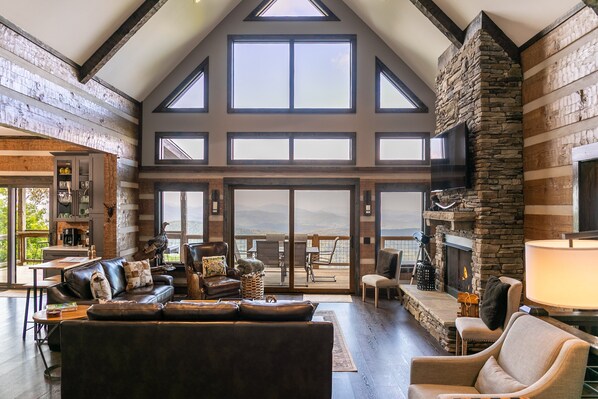 TV, fireplace, foosball, stereo