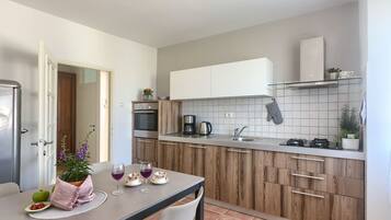 Fridge, oven, stovetop, dishwasher