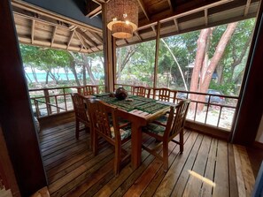 Dining - Unobstructed views, on the beach, steps from pool, dive shop, and restaurant (Palmetto Bay)