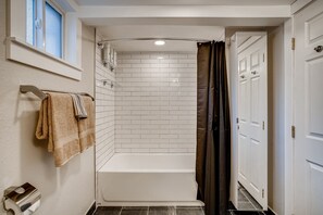 Bathtub, hair dryer