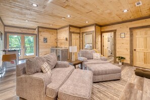 Smart TV, fireplace, video games