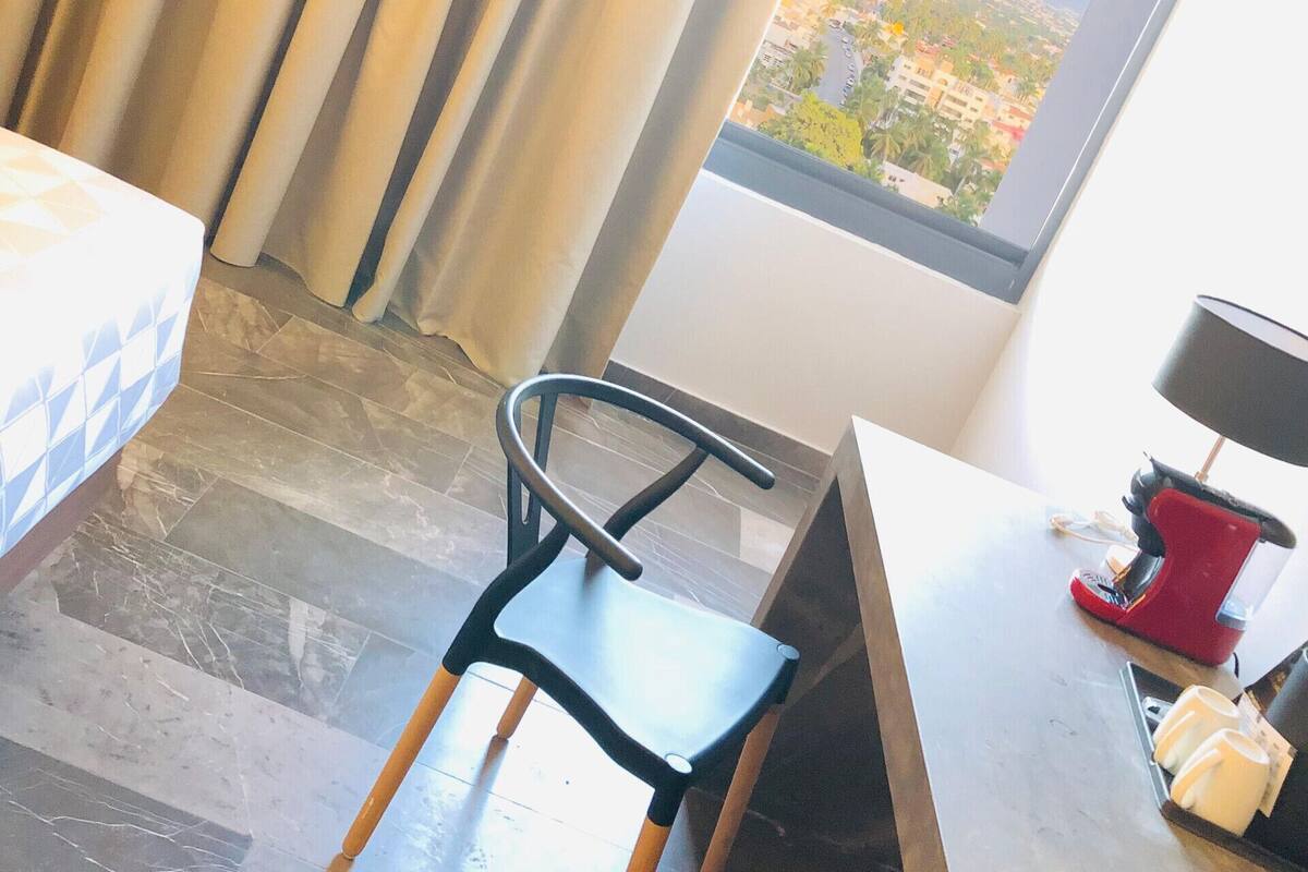 In-room safe, desk, laptop workspace, blackout drapes