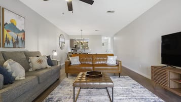 Condo, Multiple Beds, Balcony, Golf View (Bunker Ridge Respite) | Living room | 42-inch flat-screen TV with digital channels, fireplace