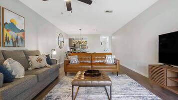 Condo, Multiple Beds, Balcony, Golf View (Bunker Ridge Respite) | Living area | 42-inch flat-screen TV with digital channels, fireplace