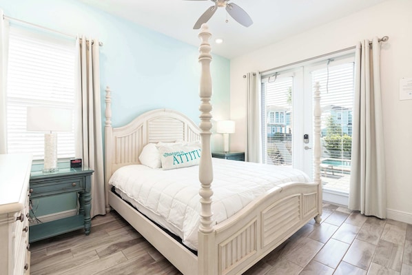 3 bedrooms, individually decorated, individually furnished, bed sheets