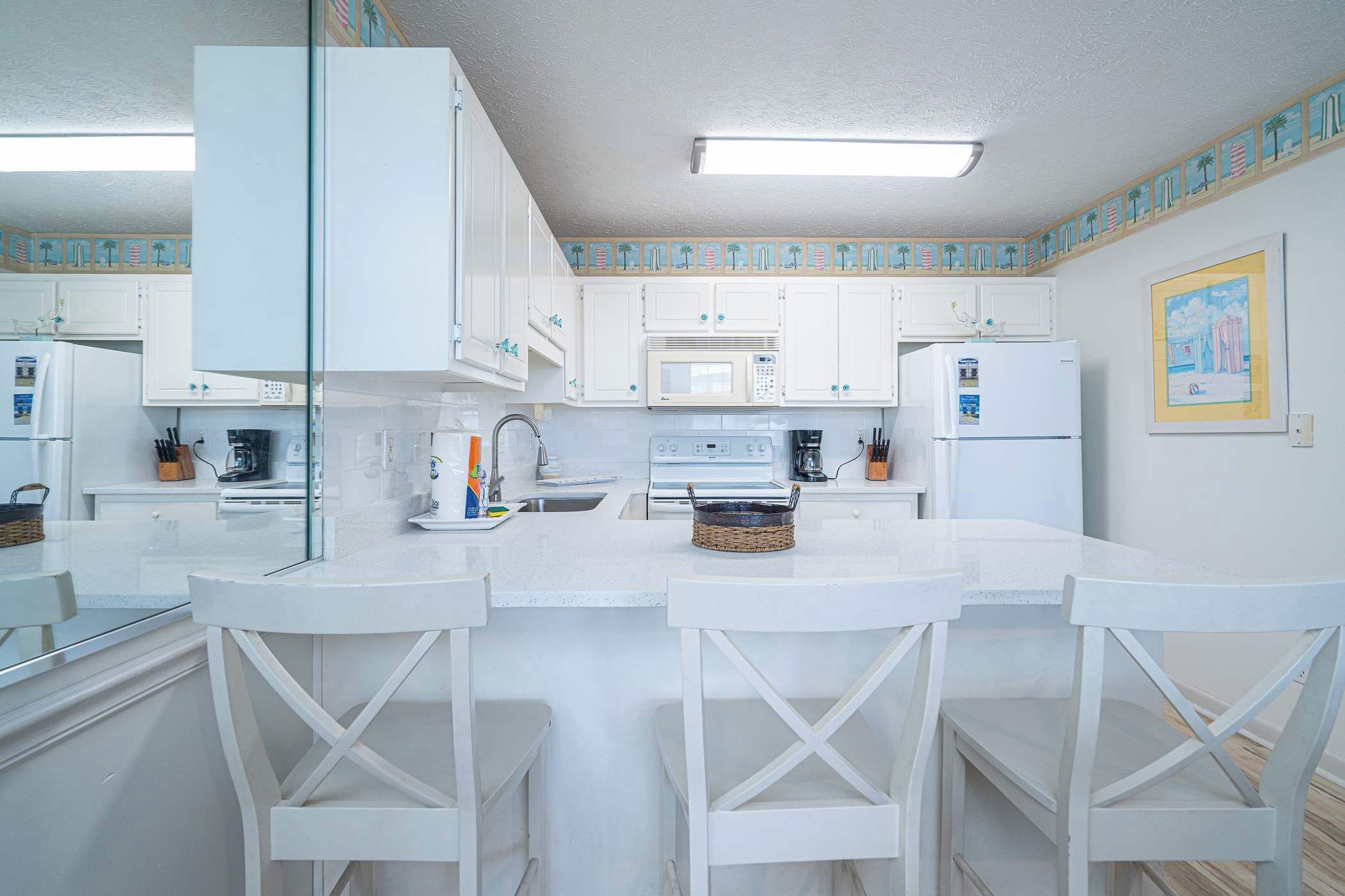 Appartement, Meerdere bedden, balkon (Sun Kissed) | Privékeuken | Een koelkast, een microgolfoven, een oven, een kookplaat