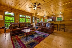 Smart TV, fireplace, video games