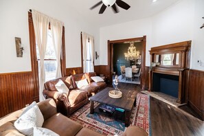 Smart TV, fireplace, table football, ping pong