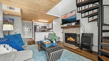 TV, fireplace, offices