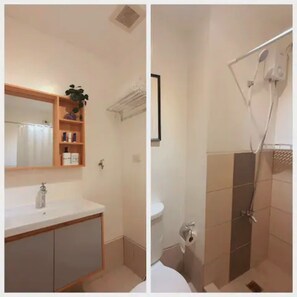 Dusj, hårføner, bidé og håndklær