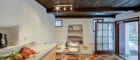 Family Chalet, 1 Bedroom, Mountainside (Rustico Caterina) | Private kitchenette | Fridge, oven, stovetop, coffee/tea maker