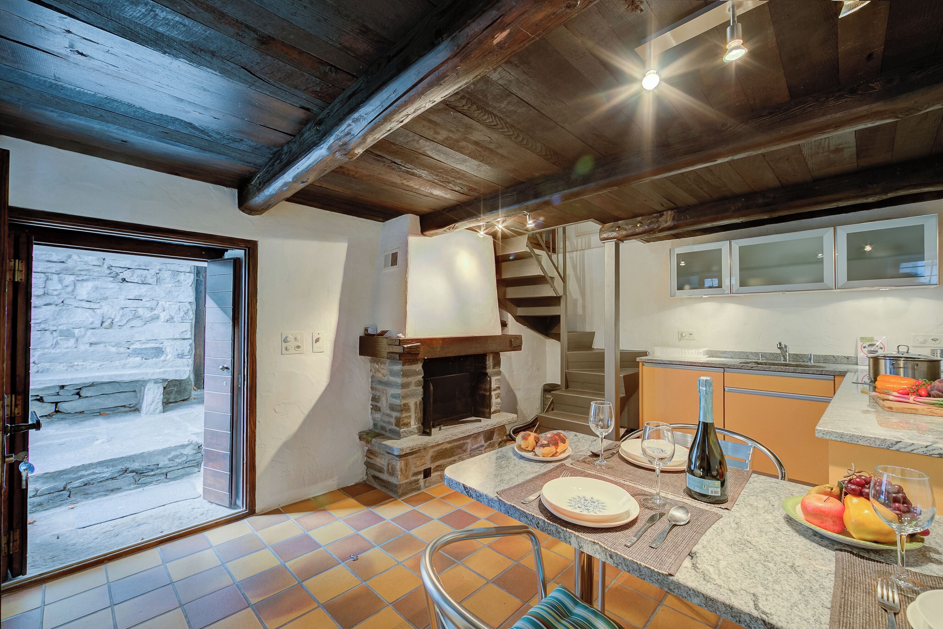 Family Chalet, 1 Bedroom, Mountainside (Rustico Caterina) | Private kitchen | Fridge, oven, stovetop, coffee/tea maker