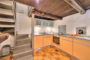Family Chalet, 1 Bedroom, Mountainside (Rustico Caterina) | Private kitchenette | Fridge, oven, stovetop, coffee/tea maker