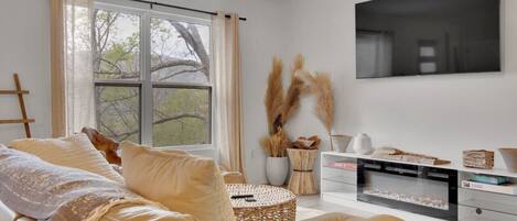 Smart TV y chimenea