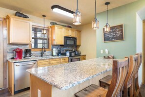 Cabin, Multiple Beds, Patio, Golf View (Fox Hollow Family Lodge) | Private kitchen | Coffee/tea maker