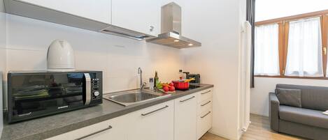 Fridge, microwave, stovetop, dishwasher