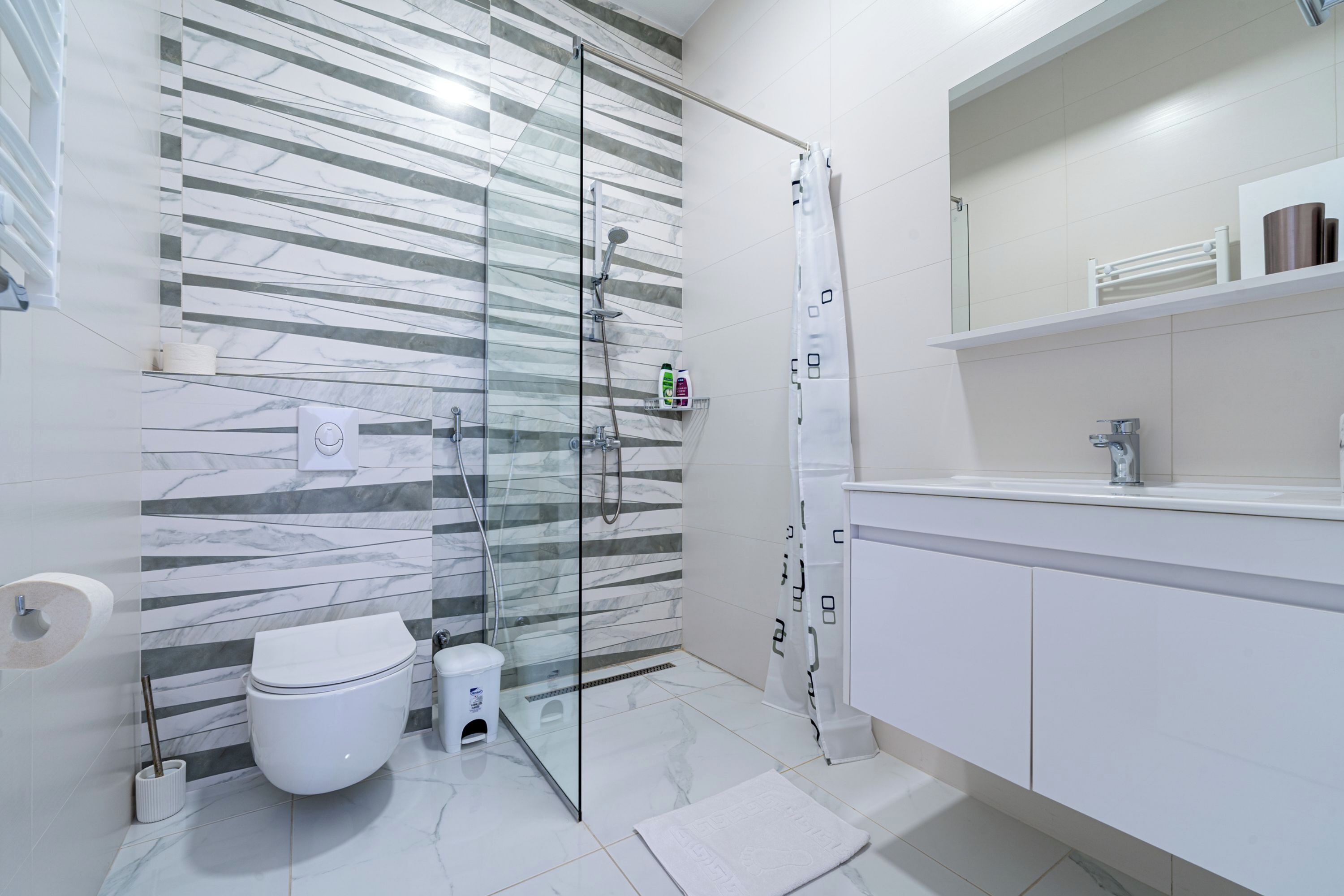 Family Villa, Multiple Bedrooms, Mountainside (Pool Villa Luxoria Trebesin) | Bathroom | Shower, hair dryer, towels, soap