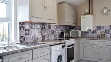 Dishwasher, highchair, cookware/dishes/utensils