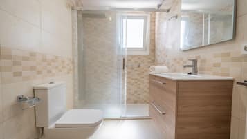Ducha, secador de pelo y toallas