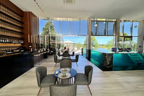 Indoor pool, outdoor pool, sun loungers