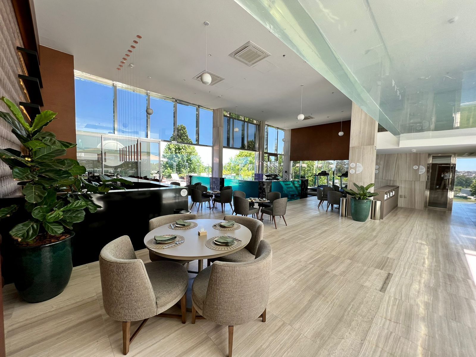 Indoor pool, outdoor pool, pool loungers