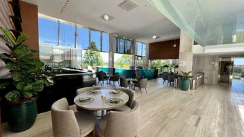 Indoor pool, outdoor pool, pool loungers