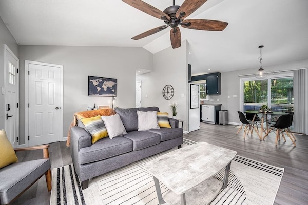 Living room directly inside front door