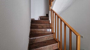 A staircase with wooden handrails and stone steps. - KATARINA B4 - Studio Apartment (Rovinj)