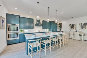 Fridge, microwave, oven, stovetop - Home with Waterslide, Heated Pool, Spa, Rooftop, Steps to Beach! - Sea The Light (Lido Key)