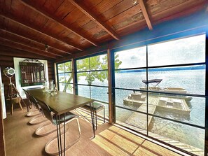 Dining - *LOONS LANDING * Gull Lake 2 Cottages + Sauna + Fishing + 700 FT Lake Frontage  (Minden)