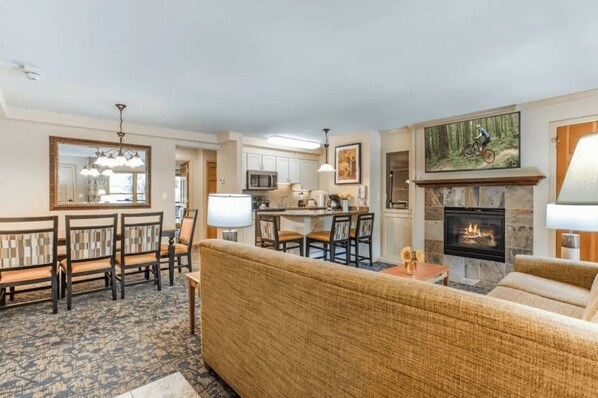TV, fireplace, ping pong
