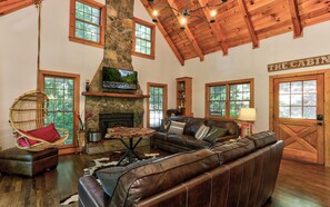 TV, fireplace, offices