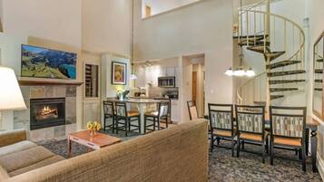 TV, fireplace, table tennis