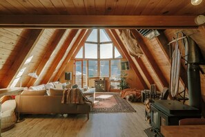 Smart TV, fireplace, stereo