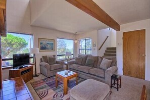 Smart TV, chimenea y reproductor de DVD