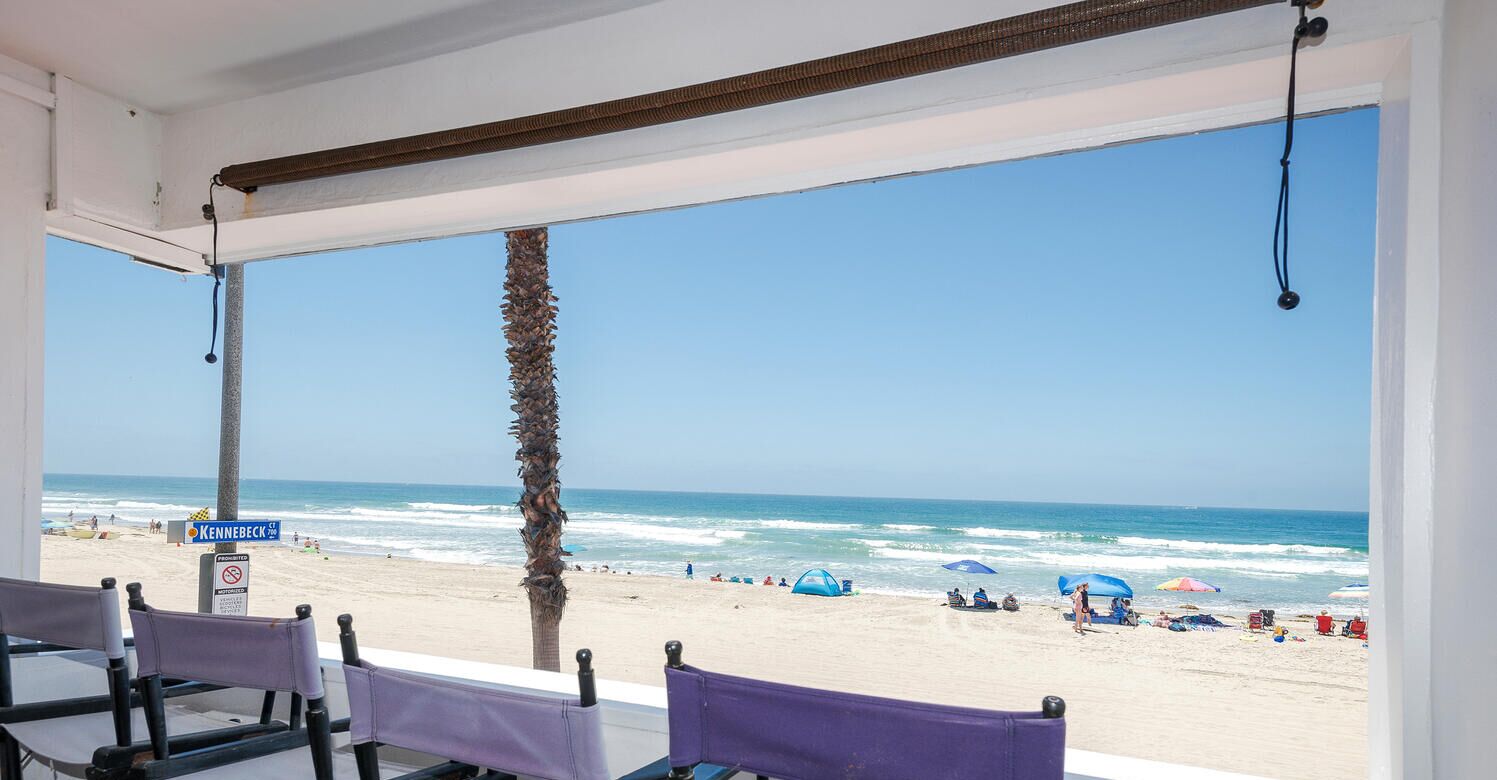 On the beach, beach towels