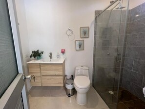 Dusche, Handtücher, Toilettenpapier