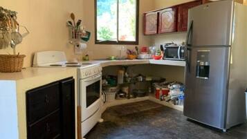 Fridge, microwave, oven, toaster