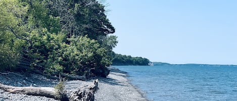 Playa en los alrededores, camastros y toallas de playa