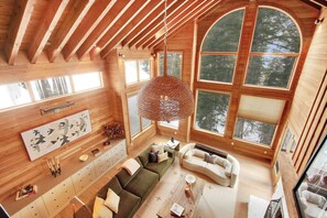 TV, fireplace, ping pong, books