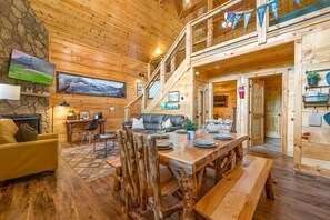 Smart TV, fireplace, video games, books