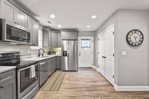 Fridge, microwave, dishwasher, ice maker