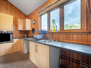 Fridge, microwave, oven, high chair
