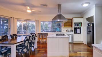Fridge, microwave, dishwasher, toaster
