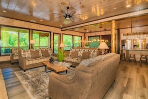 TV, fireplace, video games